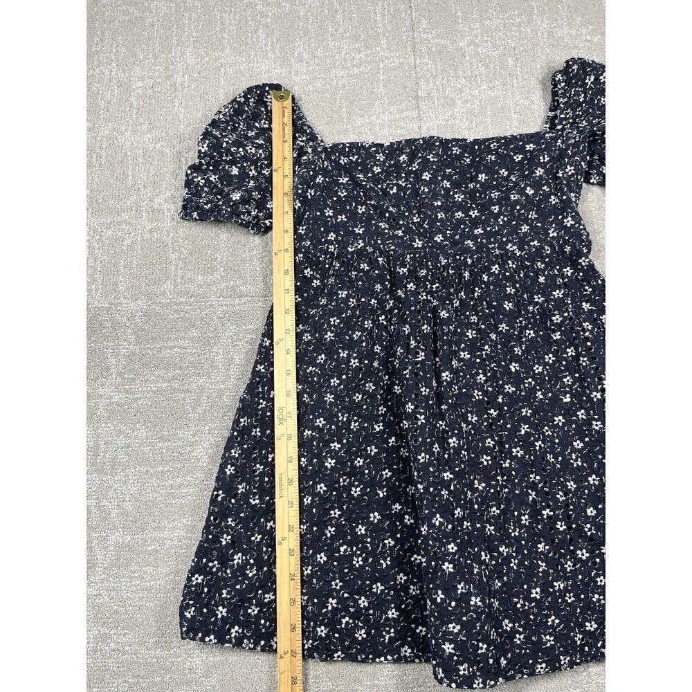 Anthropologie Maeve Navy Blue Off The Shoulder Floral Mini Dress Sz10P - Picture 2 of 5